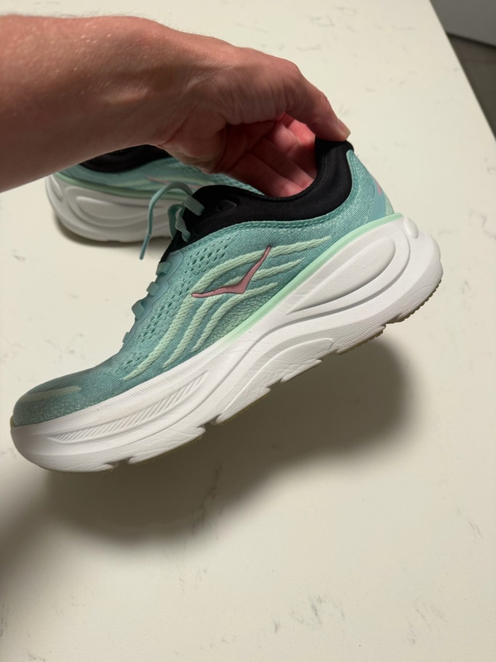 Hoka Bondi 9 Blue Spark/Mint Fluorite Size 7 VGUC - Picture 11 of 14